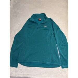 The North Face Women’s Teal Fleece Pullover Medium M | Half Zip Lightweight Warm
